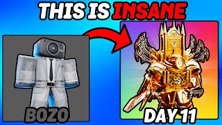 BASIC To UPGRADED TITAN CLOCKMAN Day #11 (Toilet Tower Defense)