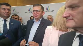 Konferencja PiS po wyborze nowego marszałka województwa małopolskiego