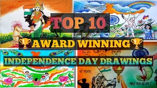 🇮🇳Independence day drawing ideas🇮🇳 TOP 10 Award winning #independenceday #posterdesign #compitition