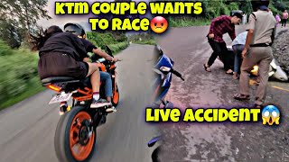 Ktm couple se race lag gyi🔥 | live accident😱 | #r15 #crash #viral #ktm