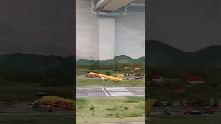 DHL Boeing 757 takeoff at Knuffingen Airport at the Miniatur Wunderland