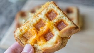 Waffle Iron Grilled Cheese Sandwich