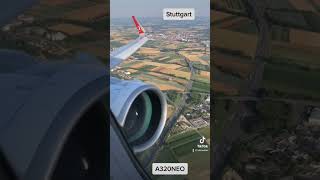 Take off from Stuttgart Airport on Turkish Airlines A320NEO