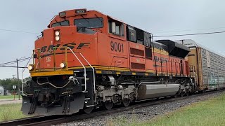 Solo Clean BNSF 9001 SD70ACE w/ Great K5LLA Leads Empty Auto Train