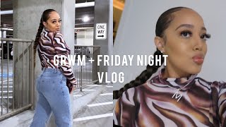 Grwm, Makeup, & Outfit | Friday Night Out Vlog