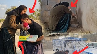 Heartfelt reconciliation of a nomadic mother and her son Hossein, buying shoes for the mother