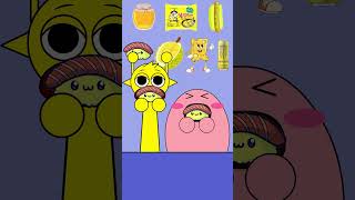 KIRBY VS SIMON INCREDIBOX SPRUNKI - YELLOW FOOD EMOTICON MUKBANG - KIRBY ANIMATION