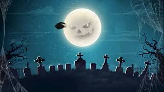 Full HD Anime Halloween Decoration, Cemetery, Graves, Crosses, Zombies - Relaxing Live Wallpaper