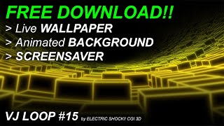 FREE DOWNLOAD!! Live Wallpaper & Background - VJ LOOP 15 - 4K - Cave & Neon Blocks