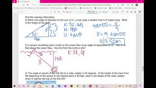 Angles of Elevation & Depression