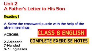 Class 8 English unit 2 | A father's letter to his son lesson 2 exercise | English guide 2080