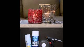 DIY Colorful Votive Candles with Hot Glue