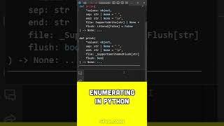 Enumerate Function in Python! #python #coding #shorts