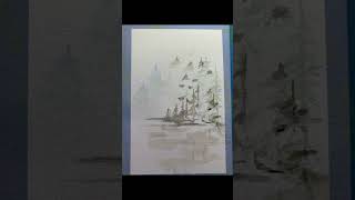 Learning to Paint with Watercolor - Lavender Sprigs After Painting Fails #short #watercolor