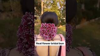 Real flowers hair style for bridal #shorts #ytshorts #shortfeed #shortviral #flowers