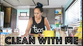 CLEAN WITH ME | POWER HOUR | kitchen & living room