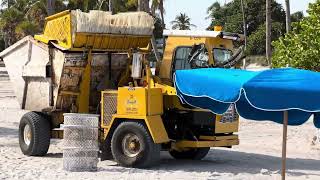 Waste collection day on beach