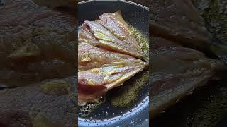 Mackerel fish buttered pan frying #fryingfiah #asmr