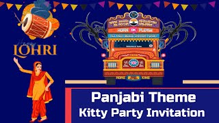 PANJABI Theme Kitty Party Invitation | Kitty Party Invitation PANJABI THEME | Lohri Invitation video