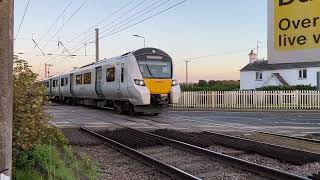 Class 700 departing Foxton Station