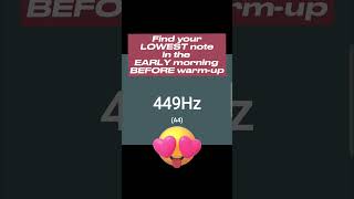 Wanna find your LOWEST note? Try early in the morning BEFORE start using you voice. Your voice ...