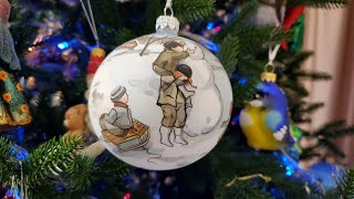 Елочный шар серия Акварель Детские забавы / ARTbyBDV / Игрушка на елку / Christmas decoration