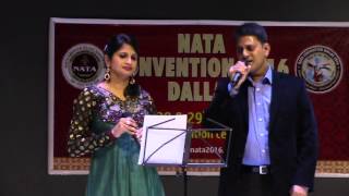 Srinivas, Veena sing Malli Malli at NATA fund raising dinner on 10/09/2015 in Dallas