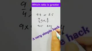 Find greater ratio #youtubeshorts #shorts #ratio #comparison #maths #hacks