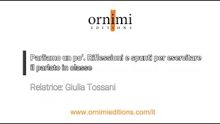 Parliamo un po'! (Webinar Ornimi Editions)