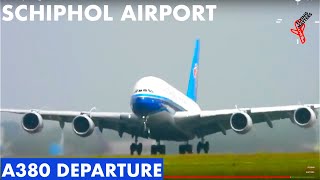 PlaneSpotting 🔴 #SCHIPHOL AIRPORT A380 take off