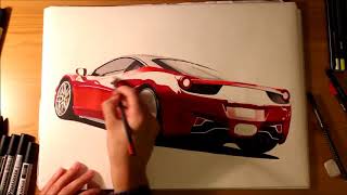 Ferrari 458 Italia Speed Drawing - by Roman Miah 1080p