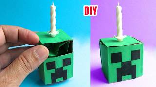 How to make Creeper Paper Birthday Cake using Empty Paper Rolls | Paper Crafts | Reuse  Paper Roll