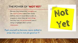 Science of Success 9 The Power of Not Yet