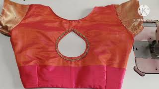 सेमी पैठणी साडी 32 size परफेक्ट बोटनेक ब्लाऊज डिझाईन Boat blouse design ||  Boat neck design