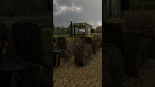 PULLING OUT MB TRAC OUT OF MUDDY FIELD WITH @kedex | Farming Simulator 22 #shorts #farmingsimulator