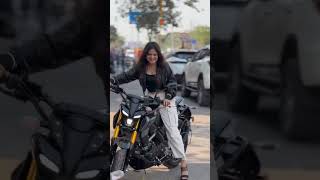 wow beautiful ❤️ Girl bike rider || Girl Mt 15 bike riding || Princi sanju 99 new bike riding video