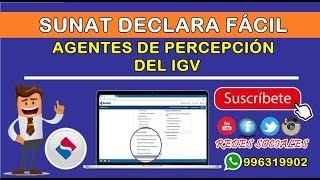 SUNAT|DECLARA FÁCIL AGENTE DE PERCEPCIÓN DEL IGV