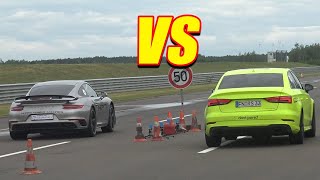 AUDI RS3 vs PORSCHE 911 TURBO S vs BMW M5 F90