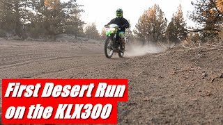 First Ride in the Open Desert on the KLX300! | High Speed Trail Impressions