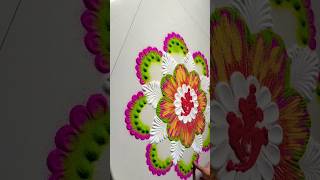 Beautiful ganpati Bappa morya rangoli #beautiful #easy #youtubeshorts