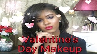 Valentine's Day Makeup l Neutral with a pop of color