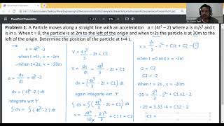 Problem 1 -Kinematics of linear motion/Example based on Variable acceleration/ Engineering Mechanics