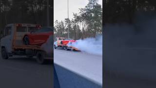 Burnout McLaren 720s for $300,000 on a tow truck