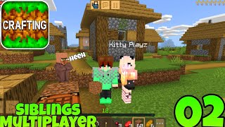 We Found A Village In Crafting and Building! | Siblings Multiplayer Survival | 02 |