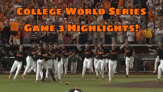 1. TENNESSEE VS 3. TEXAS A&M GAME 3 OF COLLEGE WORLD SERIES HIGHLIGHTS! WINNER TAKES IT ALL!