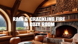 Rain & Crackling Fire in a Cozy Room - Relax, Sleep, or Study with Rain Sounds