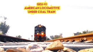 GEU-40 Under Coal Train Slow Passing Due to Caution