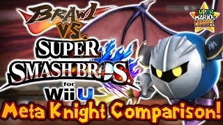 SMC: Brawl vs. Smash Bros. Wii U - Meta Knight Moveset & Model Comparison!