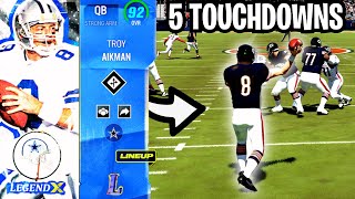 TROY AIKMAN LEGEND X THROWS 5 TOUCHDOWNS | MADDEN 24 ULTIMATE TEAM GAMEPLAY