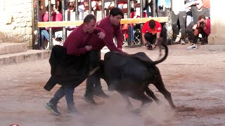 SUSTO EN UN QUIEBRO DOBLE EN CANTAVIEJA TOROS Y FIESTAS 2024